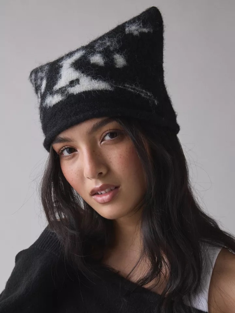 Urban Outfitters Mylo Cat Graphic Beanie One Size